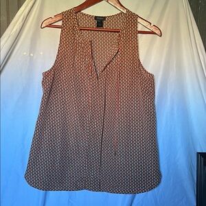 Ann Taylor Brown Patterned Sleeveless Blouse